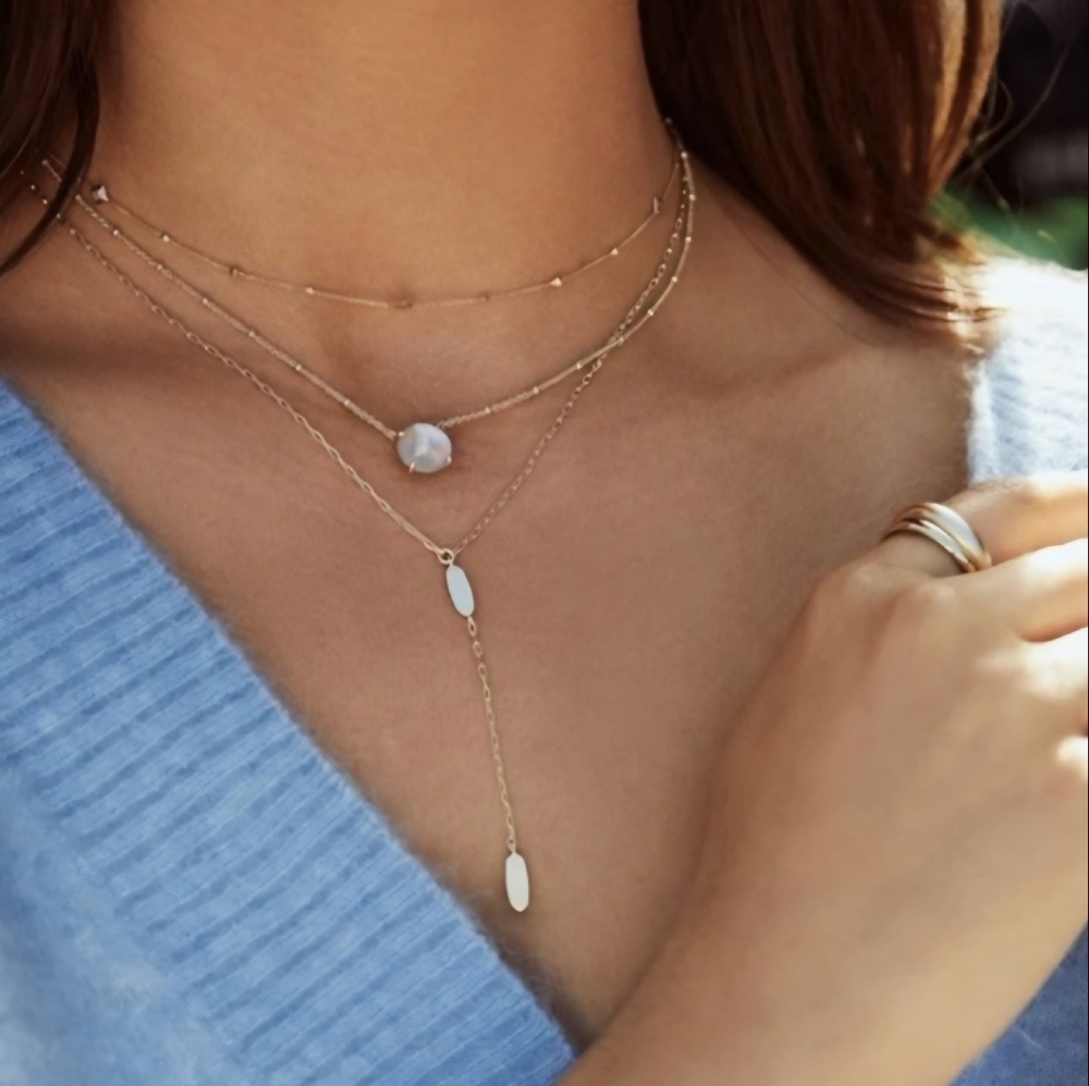 Kendra Scott Iridescent Jolie Gold Earrings & Necklace Set - Picture 6 of 10